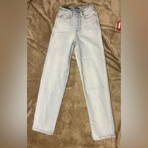NWT Size 00 Wild Fable Super High Rise Straight Light Blue Jeans